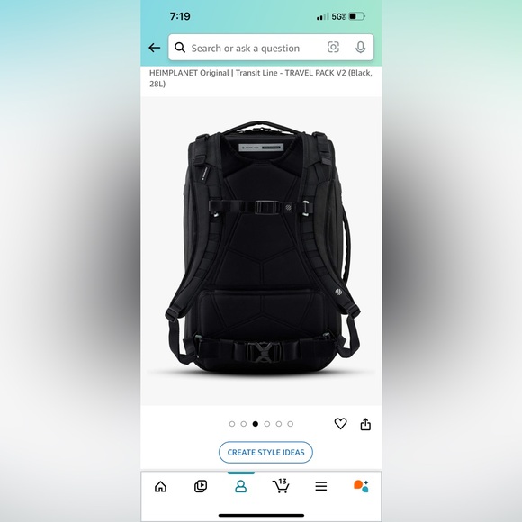 Heimplanet 28 liter travel backpack in castle rock grey - Picture 6 of 9